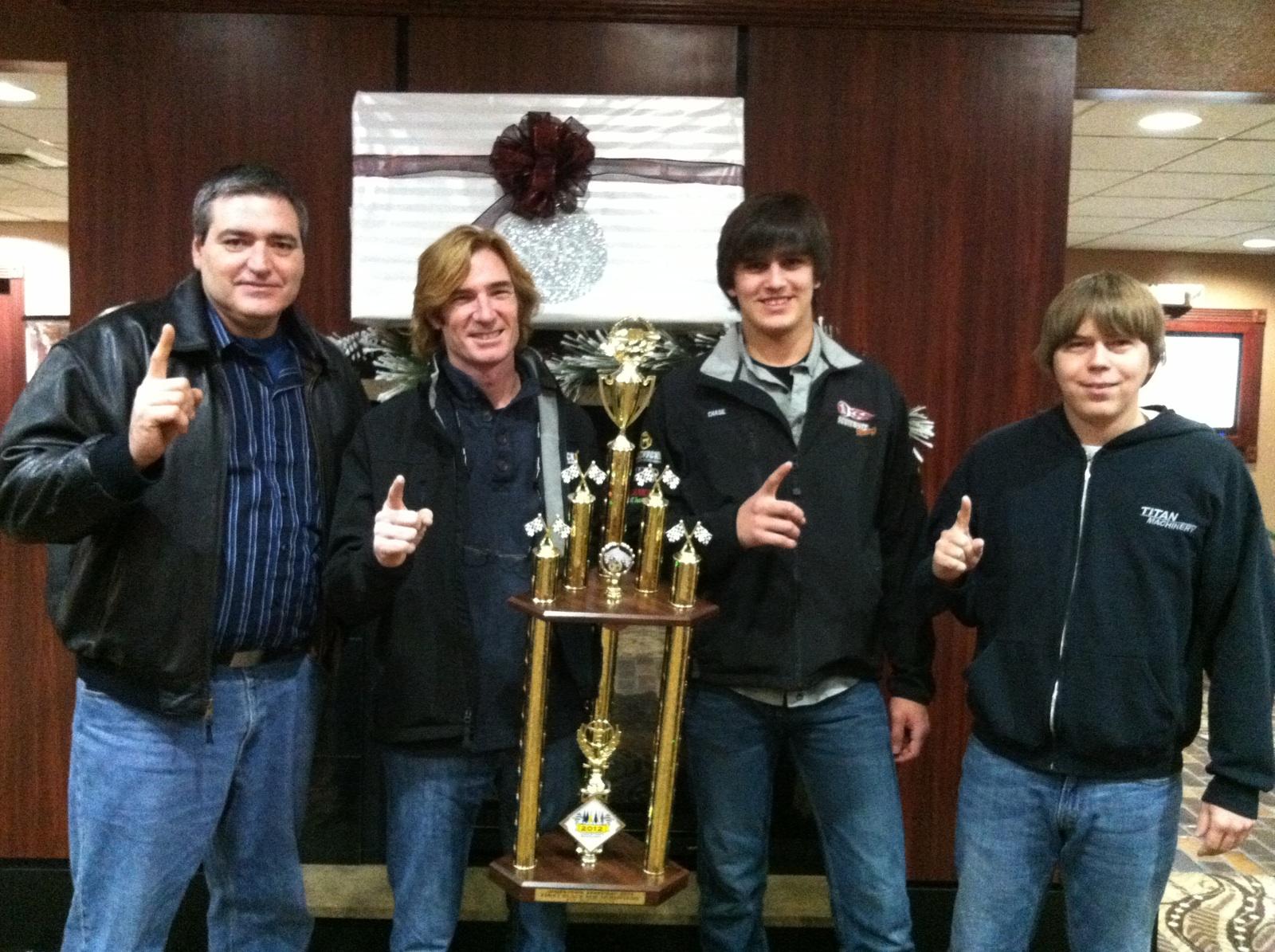 Jamestown Speedway Track Champions.  The SBR Crew: John, Scott, Chase & Joey